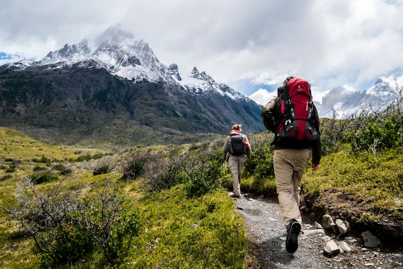 Friends hiking in the mountains